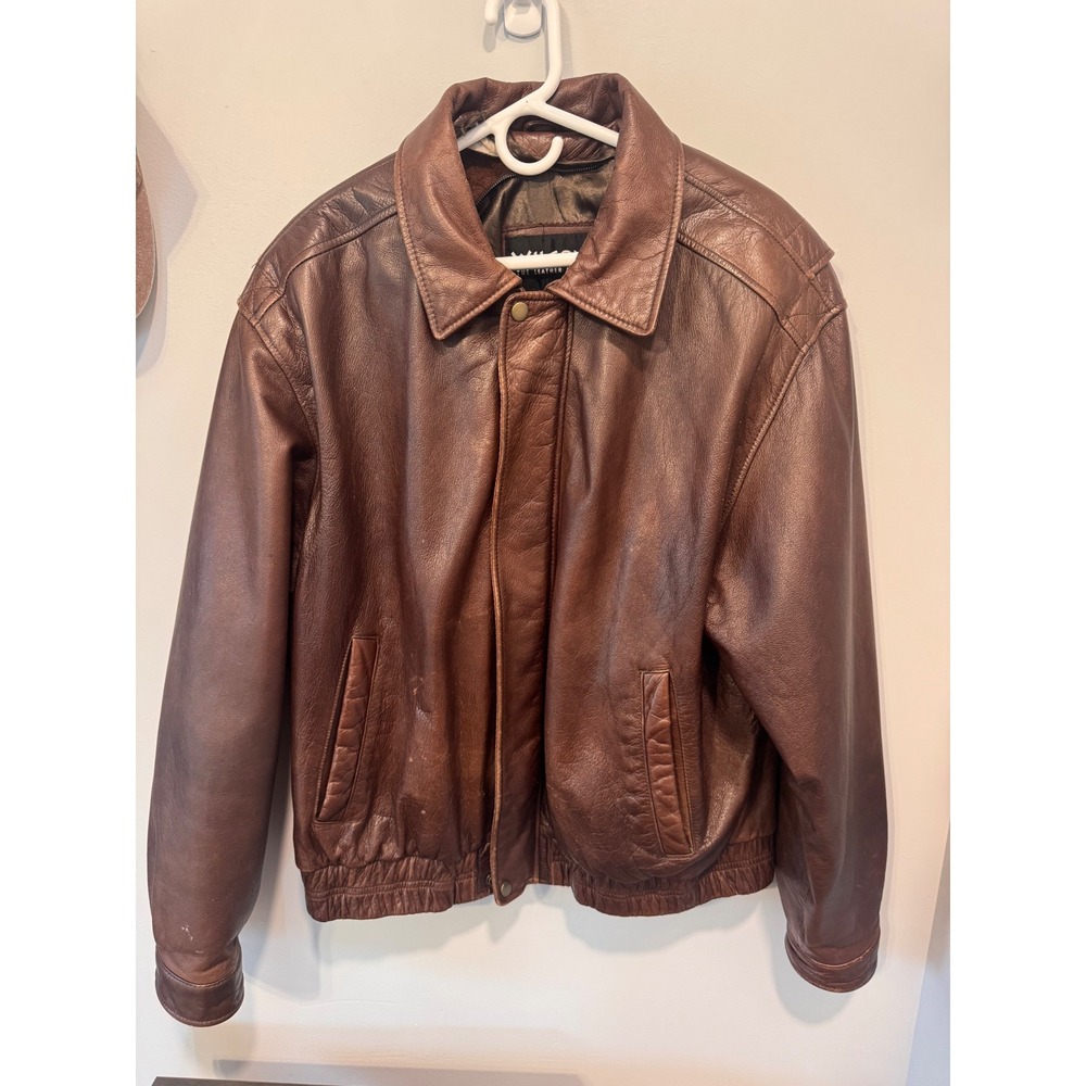 Wilsons Leather Brown Bomber Jacket Men's Large